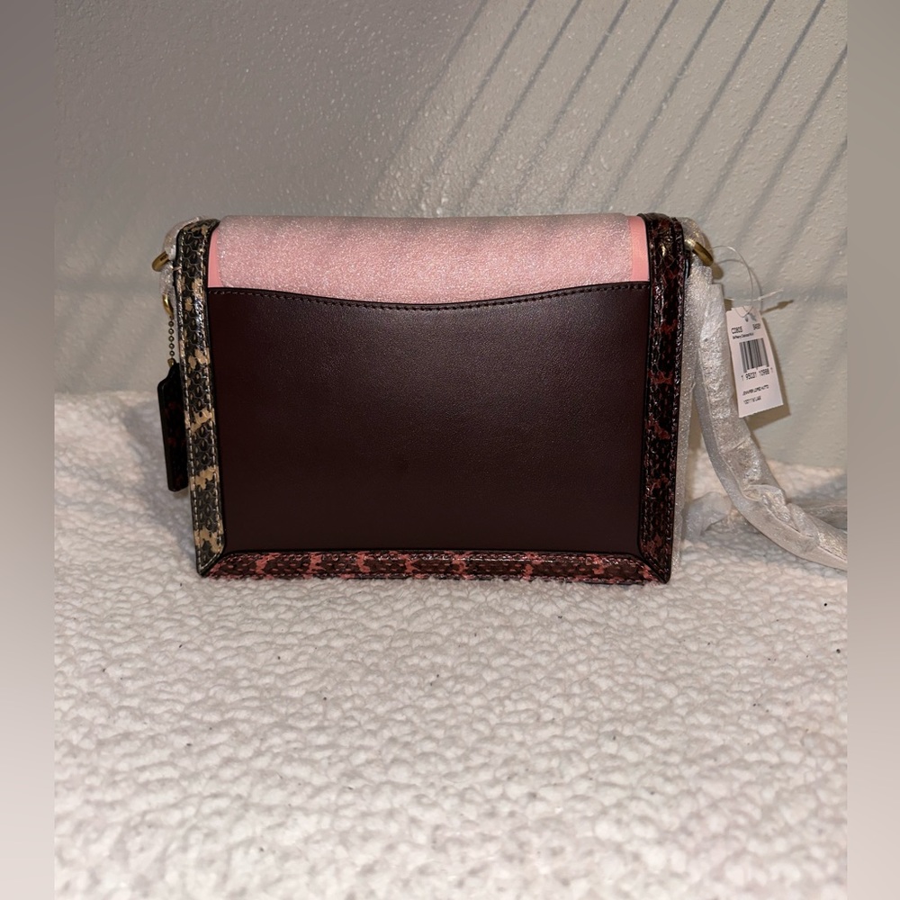 Coach x Jennifer Lopez Hutton Shoulder Bag In Colorblock with Snakeskin Detail - Picture 5 of 10